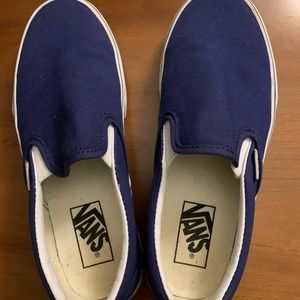 Navy blue Van canvas loafers